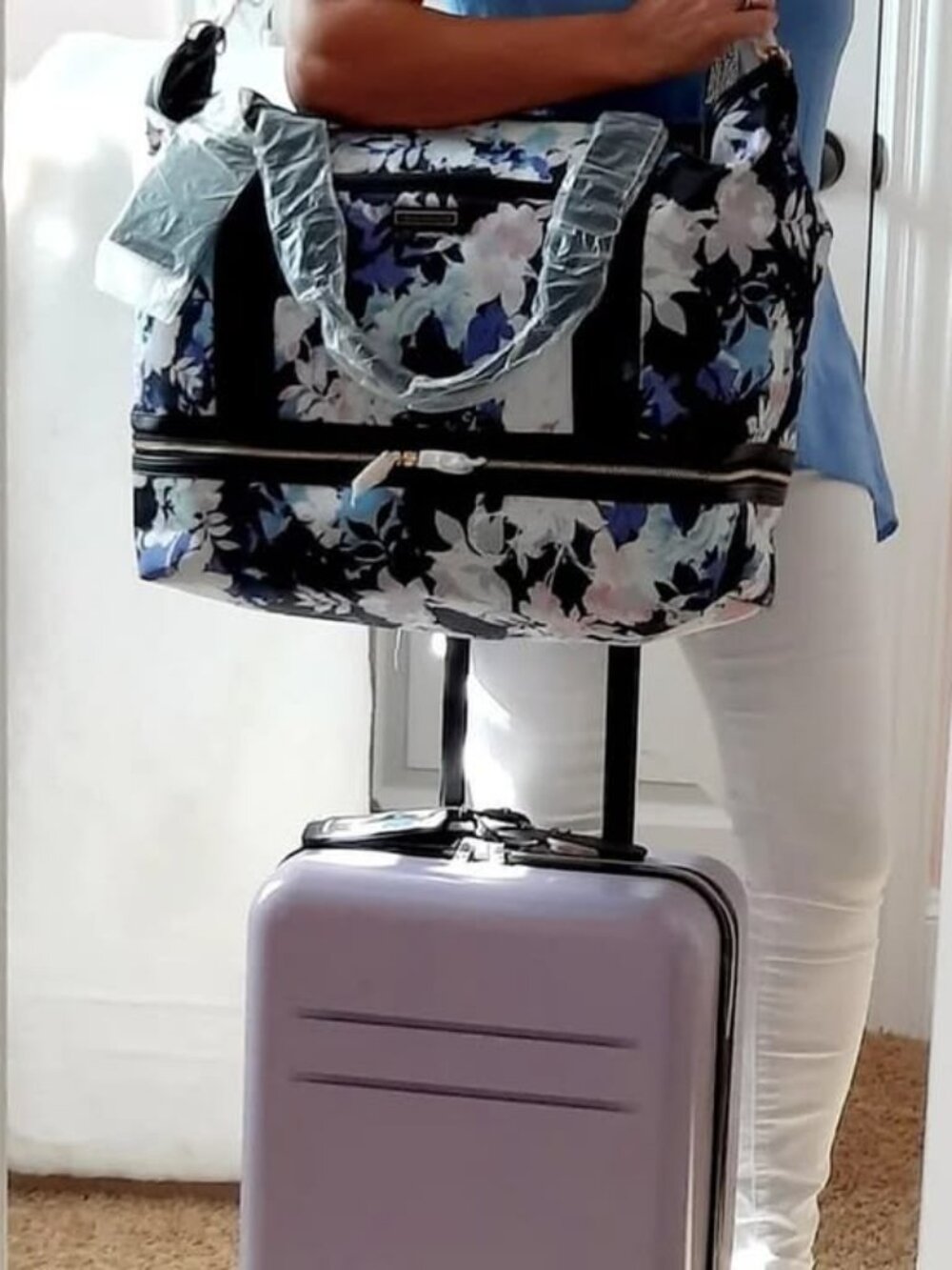 NEW The VS Getaway Carry-On Suitcase and Getaway Weekender Bag in Lilac/Floral